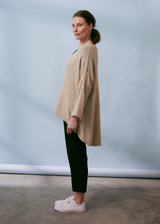 Oatmeal beige oversized knitted sweater