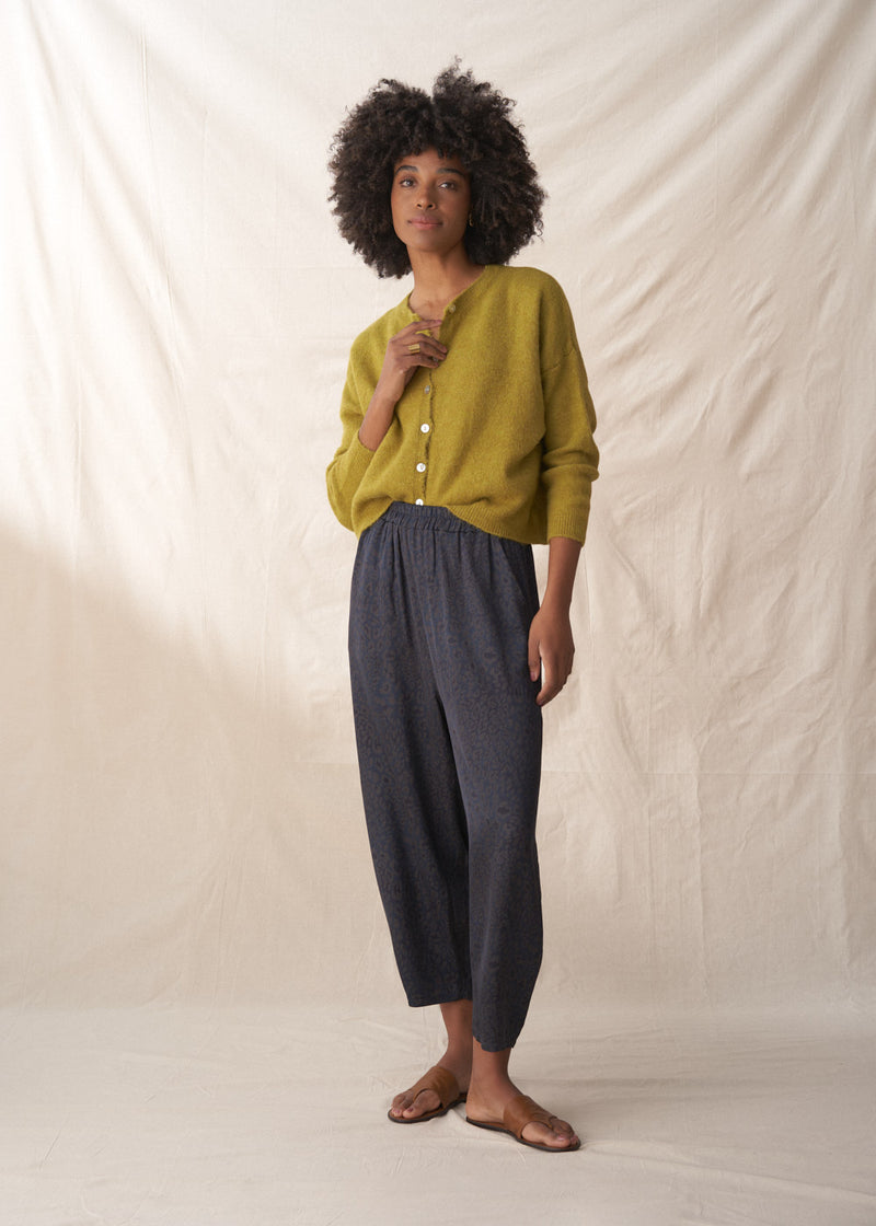 Olive green mohair cardigan