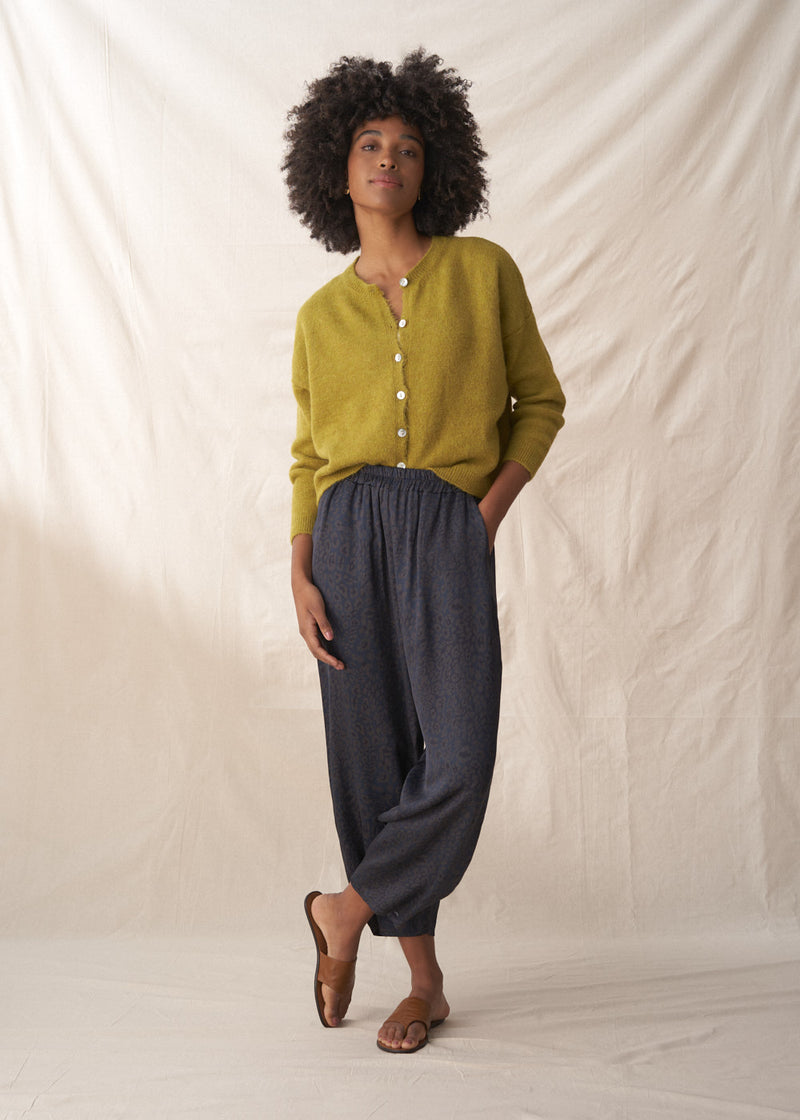 Olive green mohair cardigan