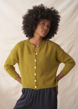 Olive green mohair cardigan