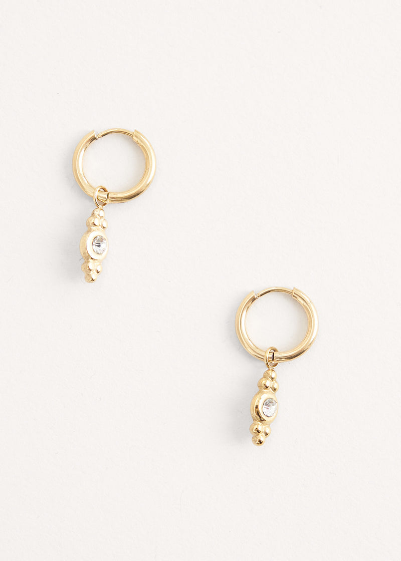 Crystal drop hoop earrings