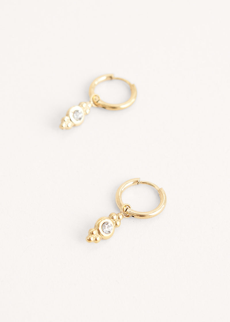 Crystal drop hoop earrings