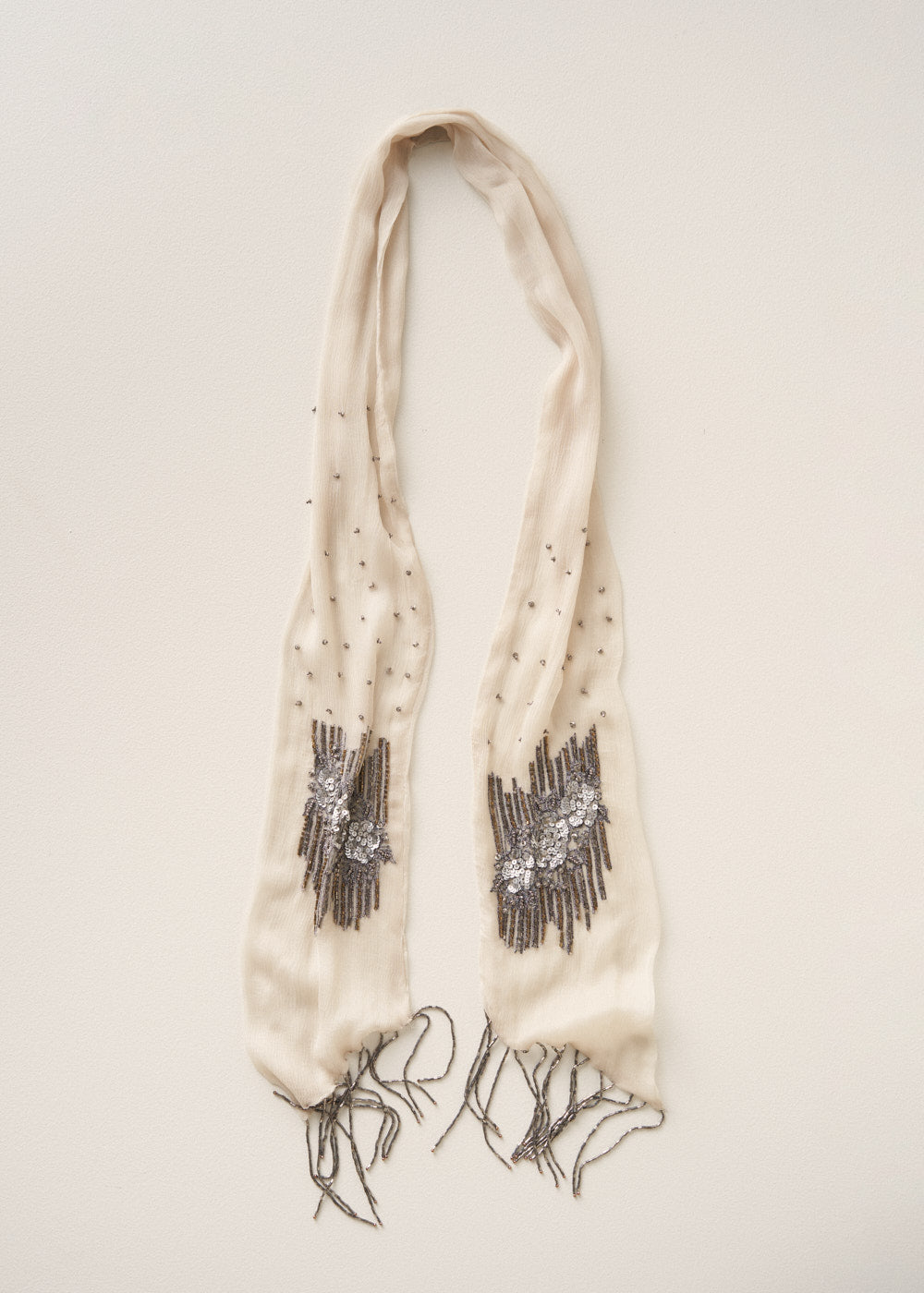 PIERRY SEQUIN SCARF - VINTAGE WHITE