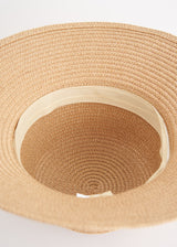 Straw summer hat with ribbon band