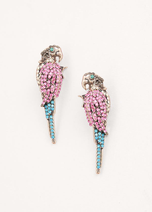 Parrot crystal earrings