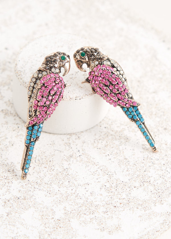 Parrot crystal earrings