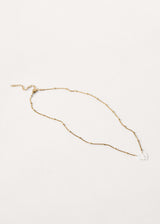 Gold minimal chain necklace with pearl heart pendant