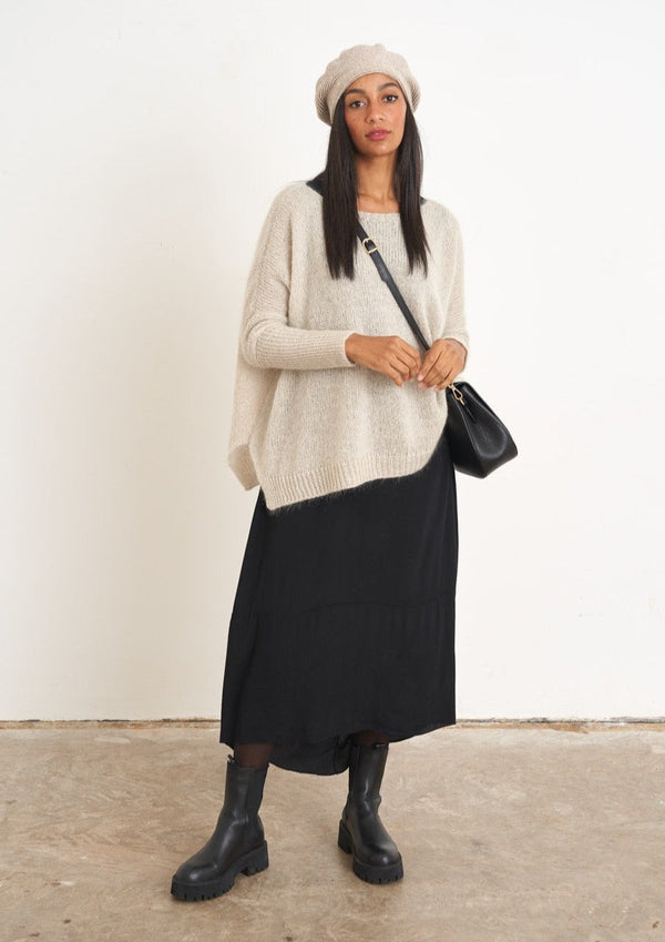 Black sleeveless cocoon dress