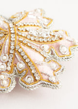 Pink pearled snowflake decoration