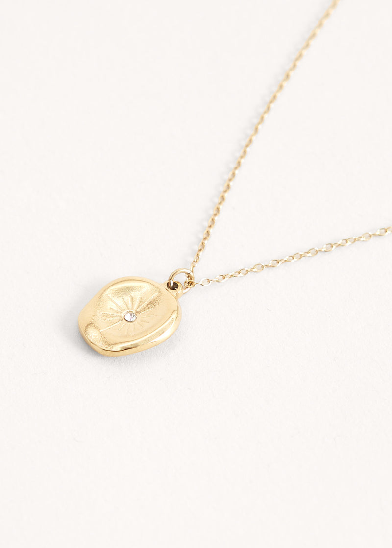 Penny crystal pendant necklace