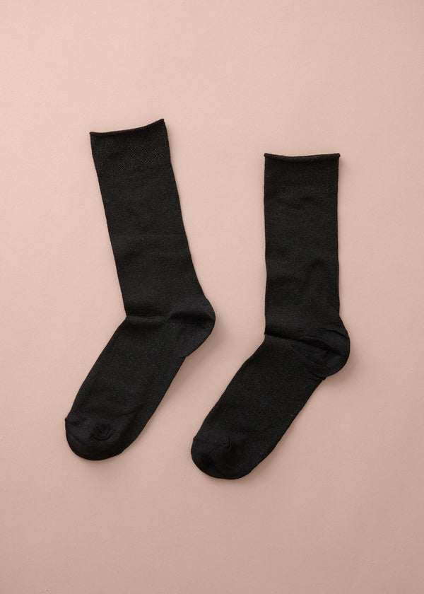 PERNILLE GLITTER SOCKS - BLACK