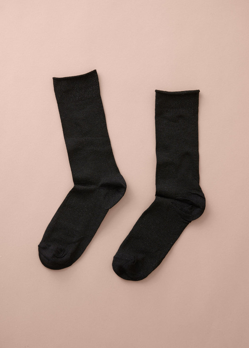 PERNILLE GLITTER SOCKS - BLACK