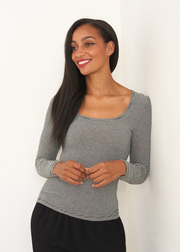 Long sleeve striped top