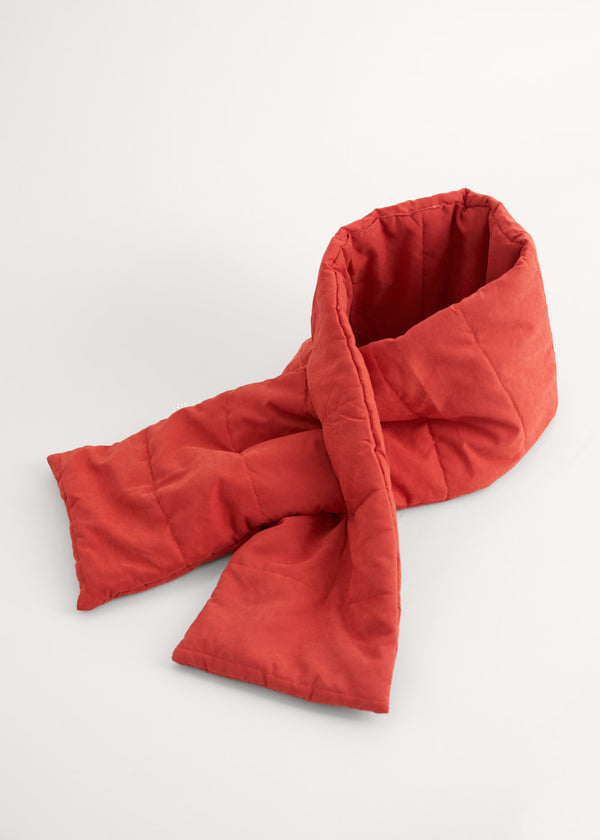 Red puffa scarf
