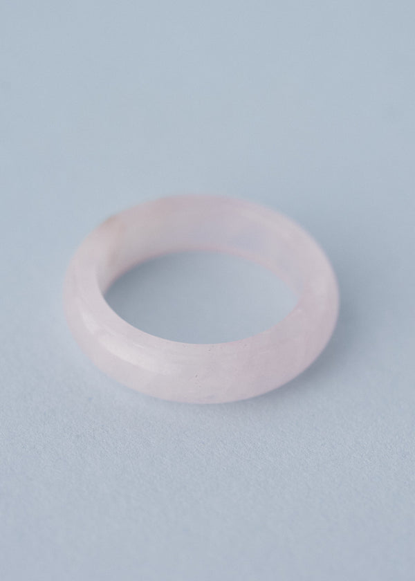 Pale pink resin ring