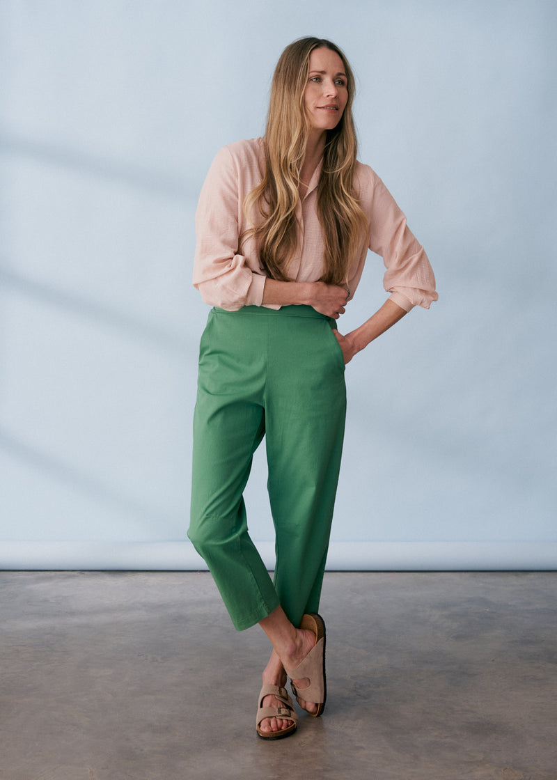 Green slim fit trousers