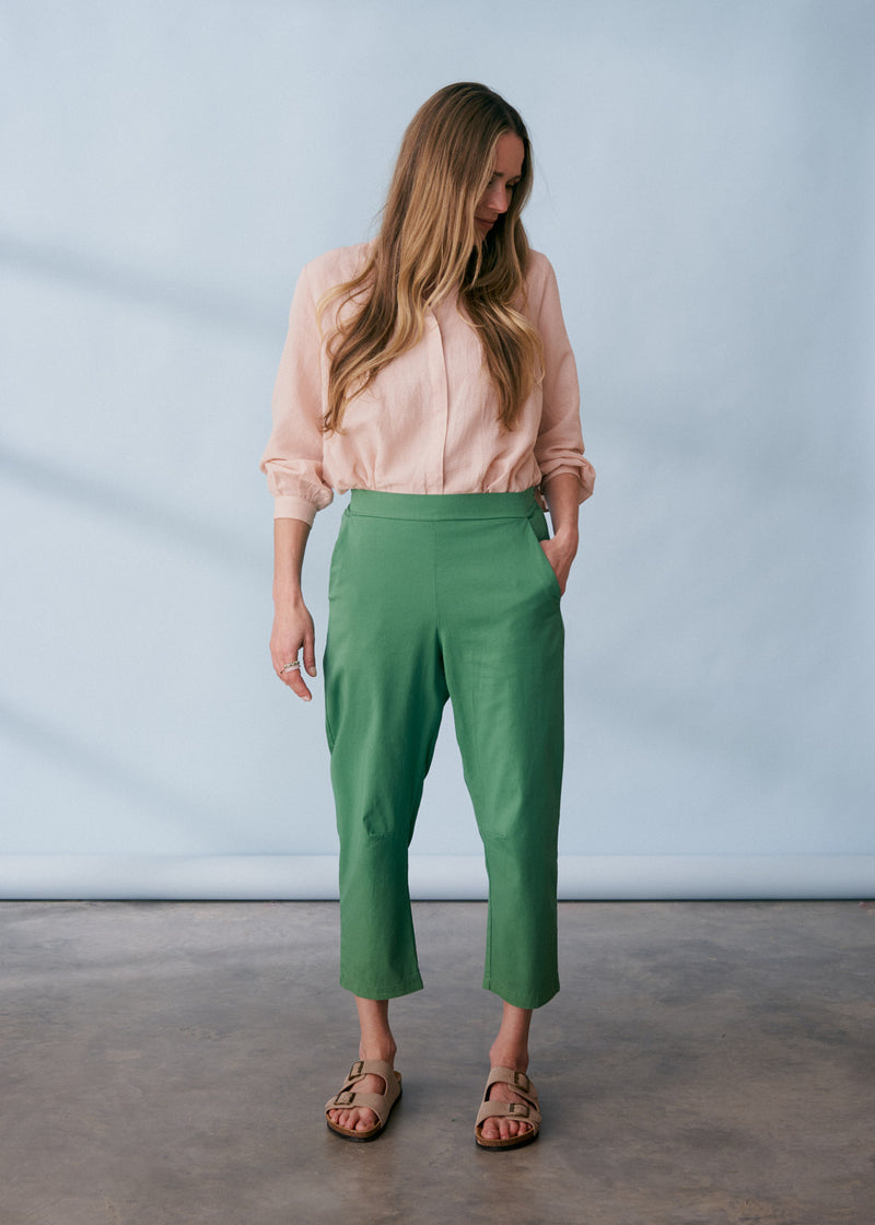 Green slim fit trousers