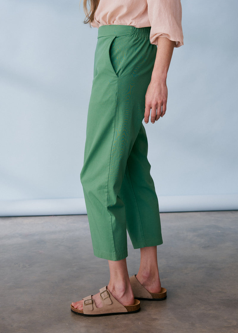 Green slim fit trousers
