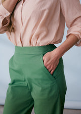 Green slim fit trousers