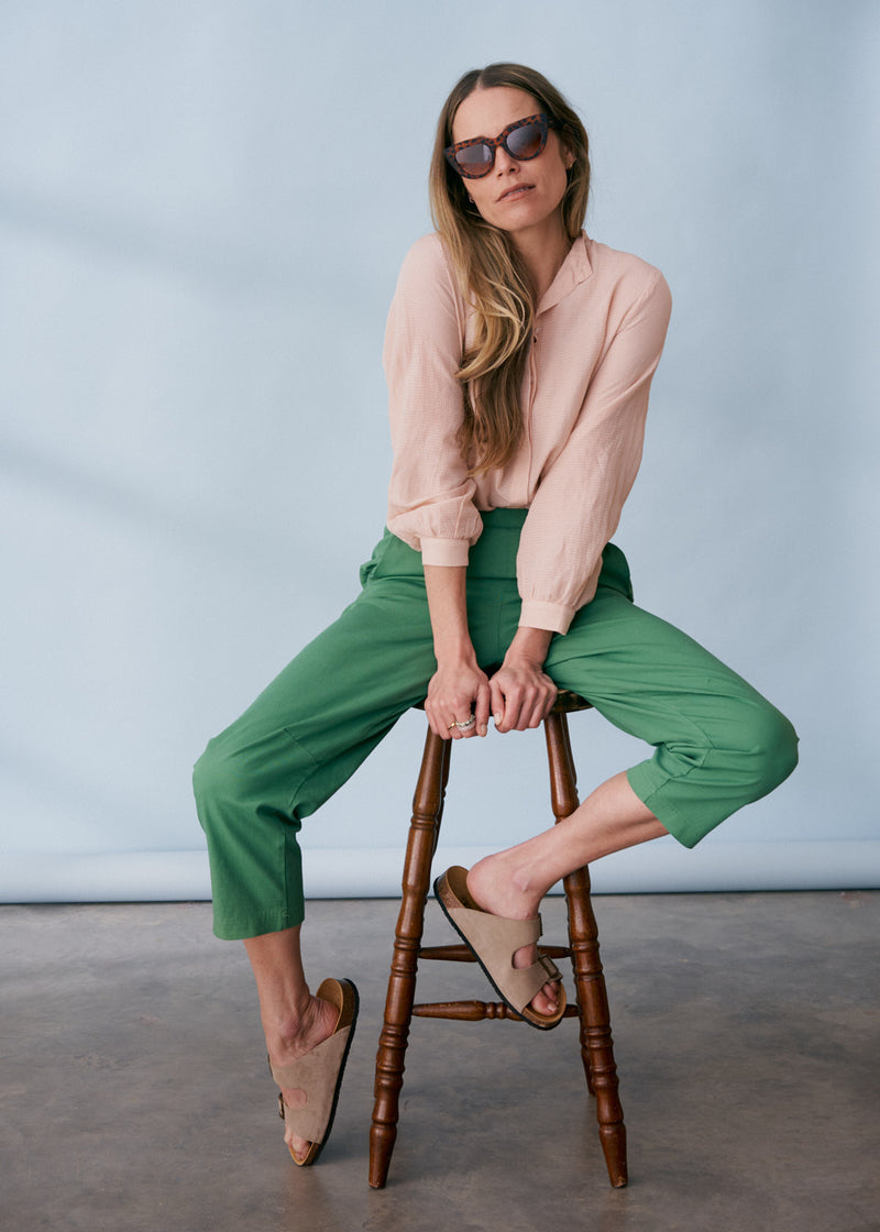 Green slim fit trousers