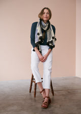 White cotton slim fit trousers
