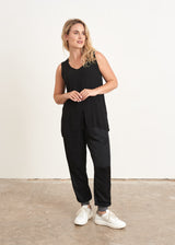 Black sleeveless vest top