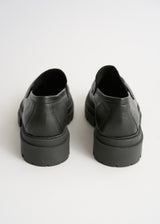 Black leather loafer