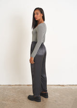 Charcoal grey satin trousers