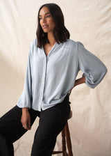 Pale blue long sleeve shirt