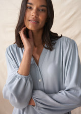 Pale blue long sleeve shirt