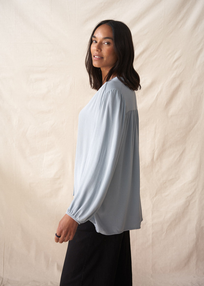 Pale blue long sleeve shirt