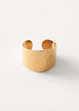 Gold hammered chunky ring