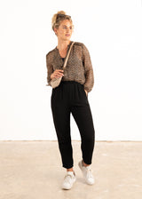 Sheer leopard print blouse