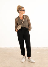 Sheer leopard print blouse