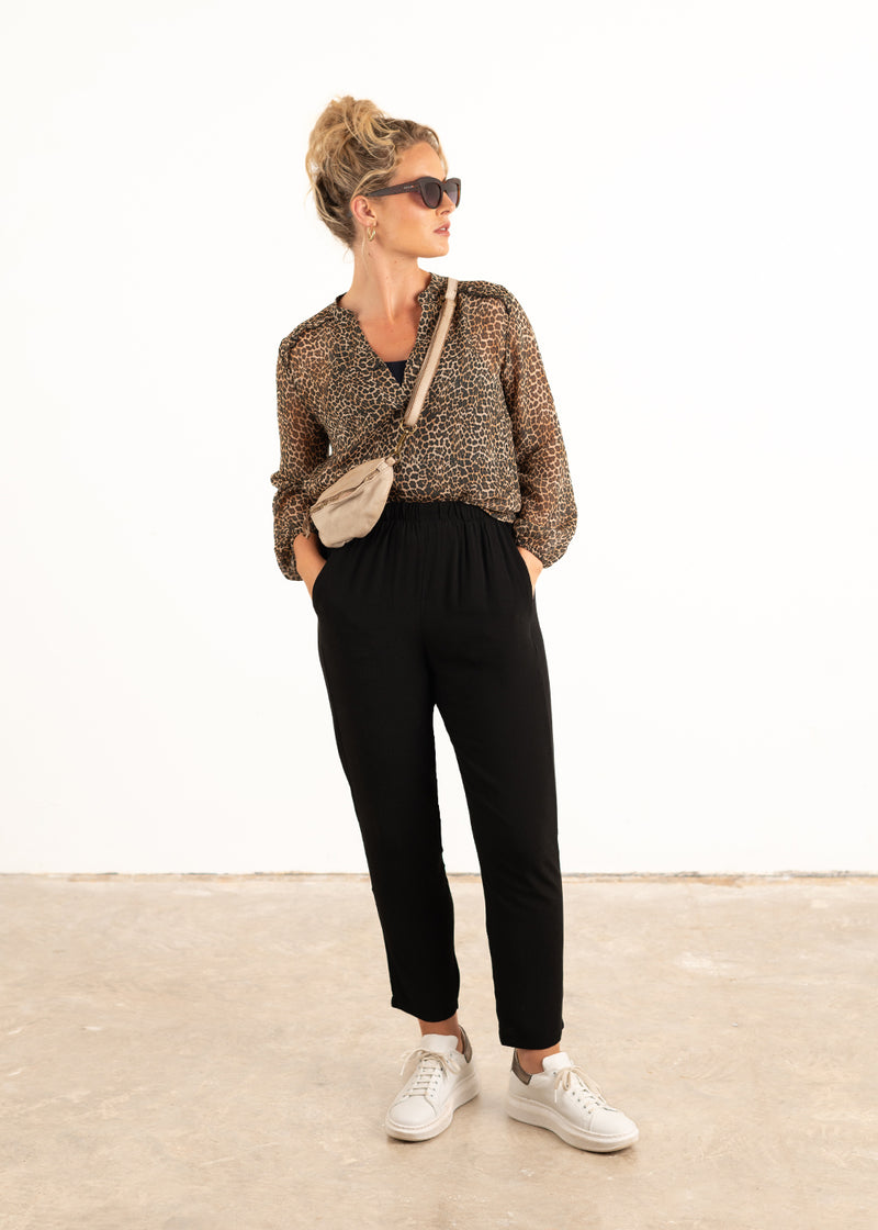 Sheer leopard print blouse