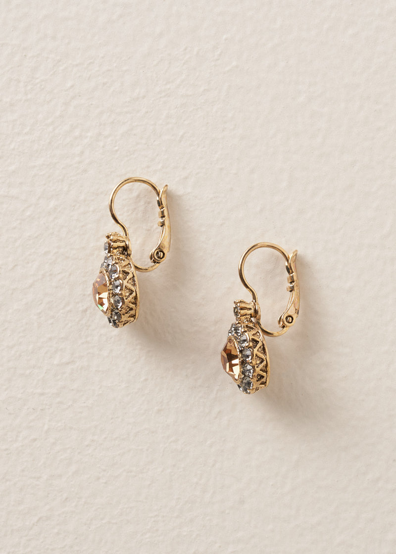 ROBERTA VINTAGE STONE EARRING - AMBER