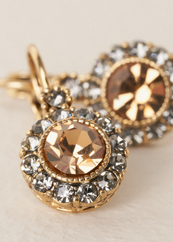 ROBERTA VINTAGE STONE EARRING - AMBER