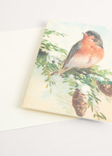 Greeting card with robin illustration