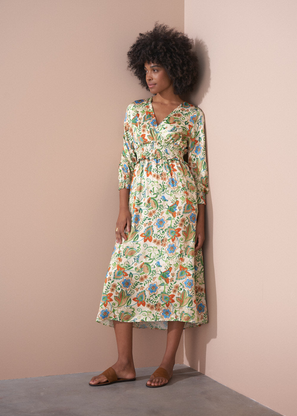 pleated bustier midi dress Bustier Pleated Midi Dress • Lush Paisley L / Lush Paisley