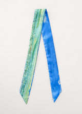 Green meadow print neck scarf