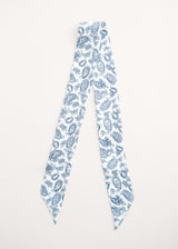 Blue and white paisley neck tie