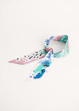 Pink botanical print neck scarf