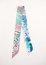Pink botanical print neck scarf