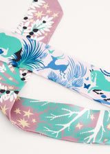Pink botanical print neck scarf