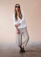 White cotton top with embroidered detail