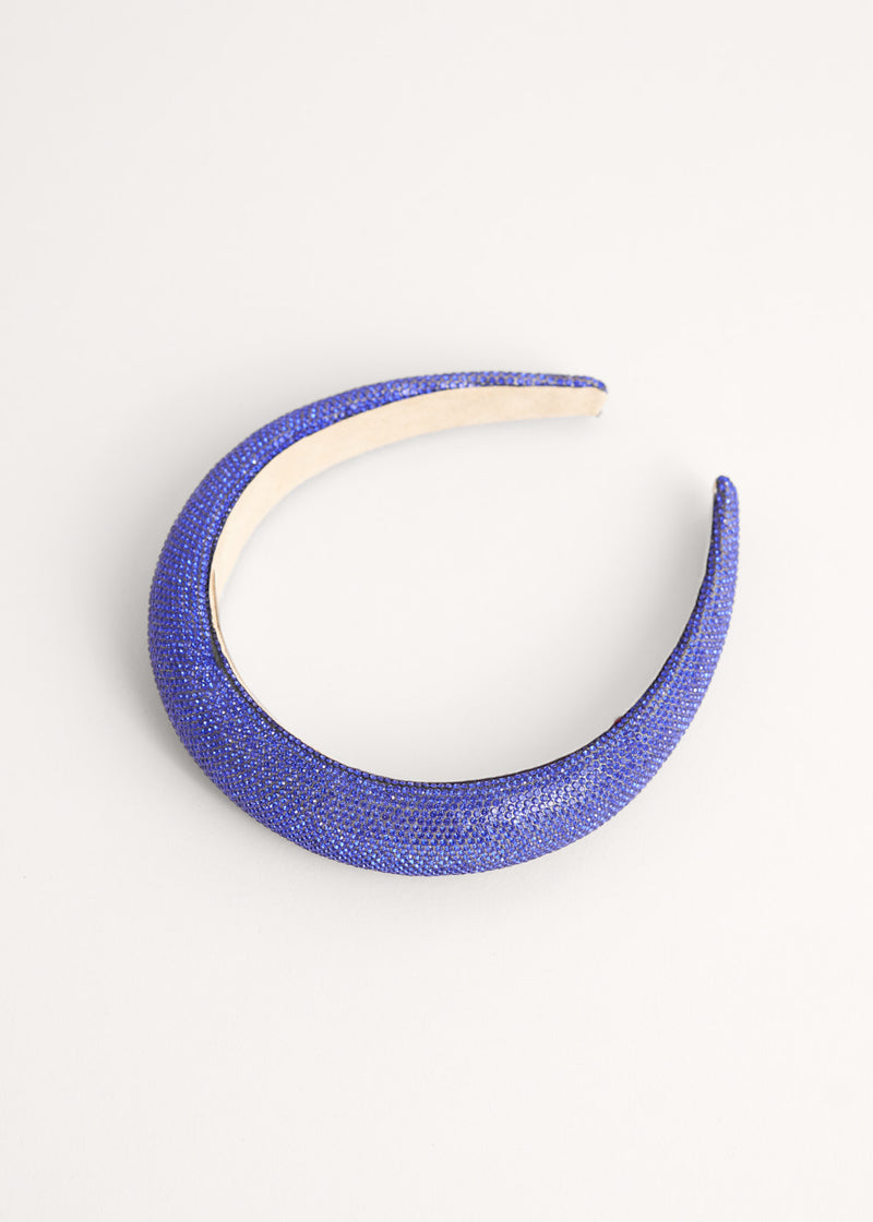 Blue sparkling beaded headband