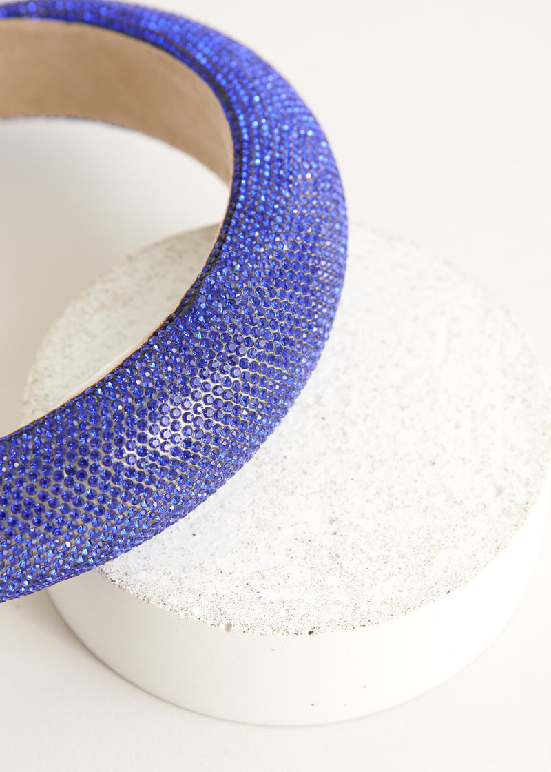 Blue sparkling beaded headband