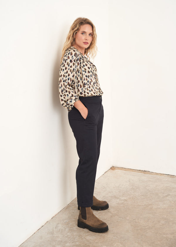 Dark blue cotton trousers