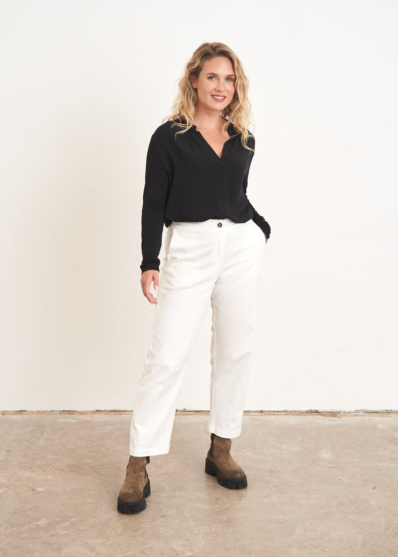 Off white cotton trousers