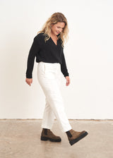 Off white cotton trousers